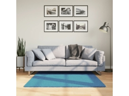 Vidaxl Tapete De Pelo Curto Oviedo 120x120 Cm Turquesa