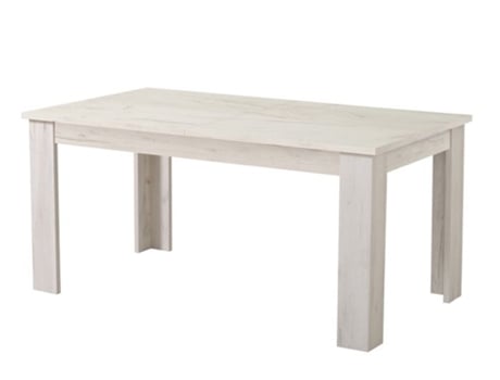 Mesa De Interior Oscar Extensível Carvalho Branco 160x90 Cm 8 Pessoas Rattatan