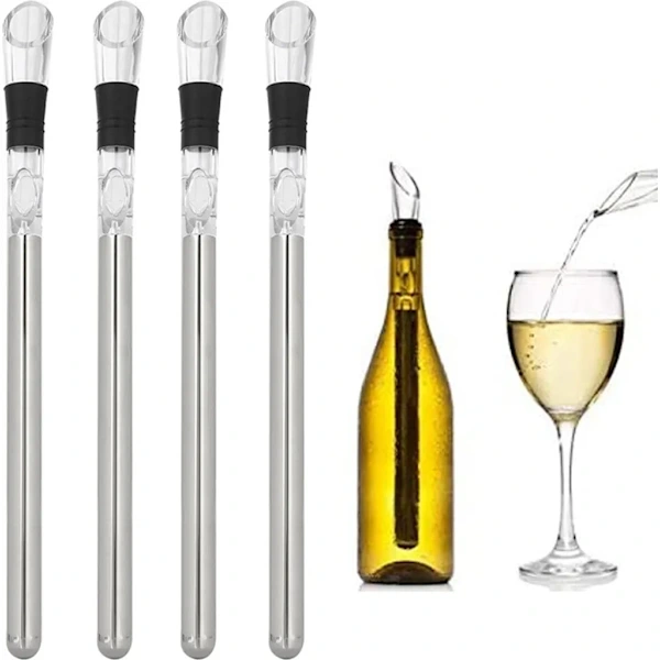 Conjunto de 4 Baldes de Gelo em Aço Inoxidável com Aerador BRILVIBERA