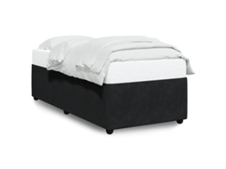 Estrutura de Cama 90x200 Cm Veludo Preto MAISON EXCLUSIVE