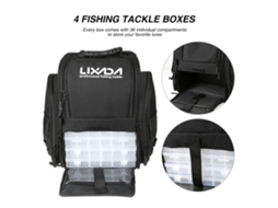 Mochila de Pesca Lixada com 4 Bandejas e Capa Chuva