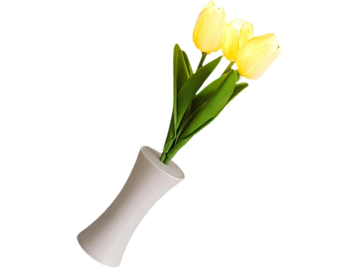 Abajur decorativo semi-fio, 1 unidade, luminária de mesa em plástico com estampa floral, luz quente para