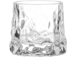 Copo De Uísque Giratório Martelado De 250ml Em Vidro Transparente.