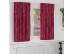 Vidaxl Cortinas De Veludo 2 Unid. Vermelho Tinto 175 X 140 Cm Veludo