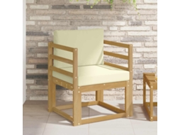 Vidaxl 2 Peça Conjunto De Sofás Para Exterior Poliéster Branco E Creme