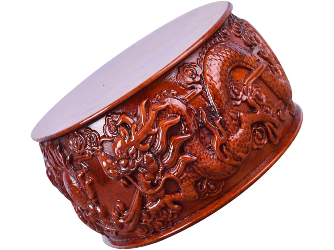 Suporte Madeira Maciça Vermelha Design Ergonômico Valor Artístico Artesanal Vasos Flores Estátuas Decorativas GOKOCO