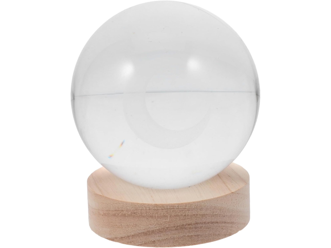 Luminária Noturna Redonda De Led Shineofi Com Base Madeira
