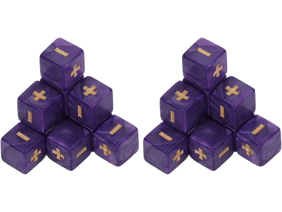 Conjunto de Dados de Operações Matemáticas Tbest, 20 peças de 16 mm para o Ensino da Matemática, Dados de Mais e Menos, Materiais