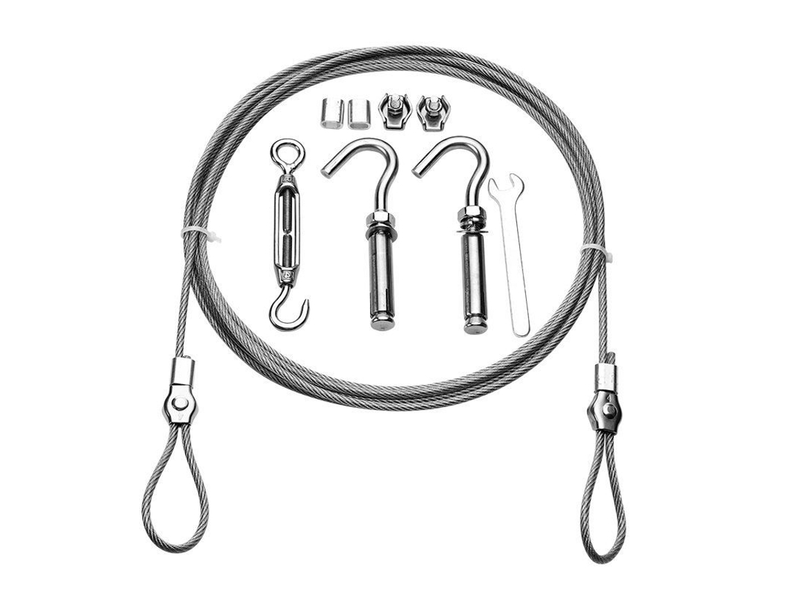 Cuerda De Acero Inoxidable De 5 Metros Cable De Acero Exterior Para Colgar Ropa, Luces Y Macetas