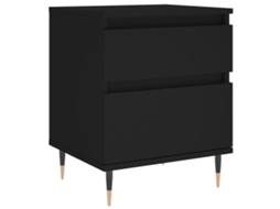 Bedside Cabinet, Bedside Cabinets Vidaxl Preto Madeira Processada (n/a)