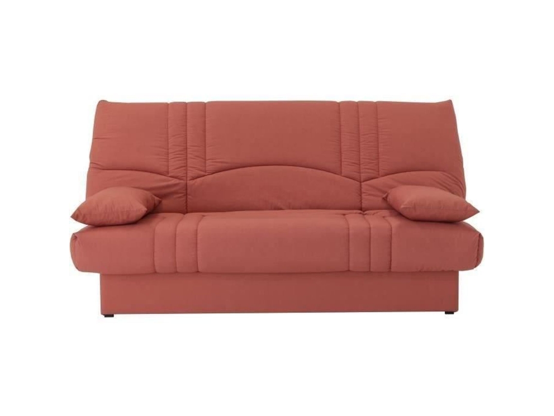 Sofá cama de 3 lugares - Tecido terracota - 190 x 92 cm AUCUNE