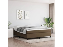 Vidaxl Cama Com Molas/colchão 180x200 Cm Tecido Castanho-escuro