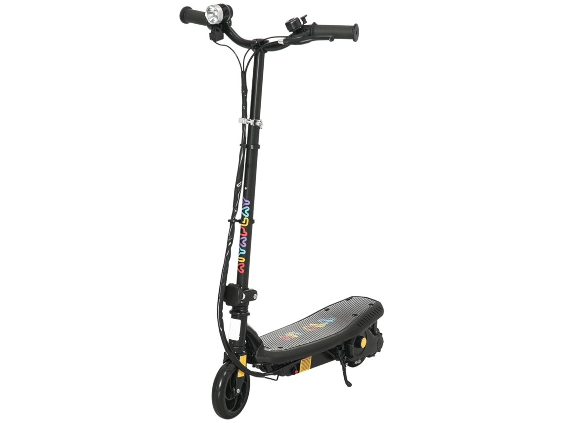 Scooter Elétrica 120w para 7 14 Anos, 12km/h e Autonomia 10km, na Cor Preta