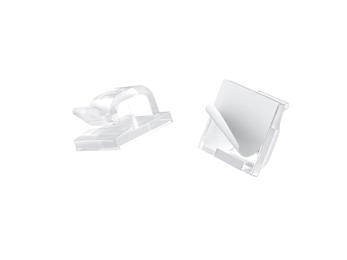 Pacote com 35 Presilhas Transparentes e Autoadesivas para Organização de Cabos. AQUAFORGE AQUAFORGE