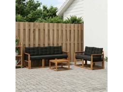 Vidaxl Conjunto De Sofás Para Exterior 6 Unid. Natural E Preto