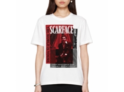 Rockinstone Scarface Movie Scarlet Box Overlay White Adult T-shirt Size:xl