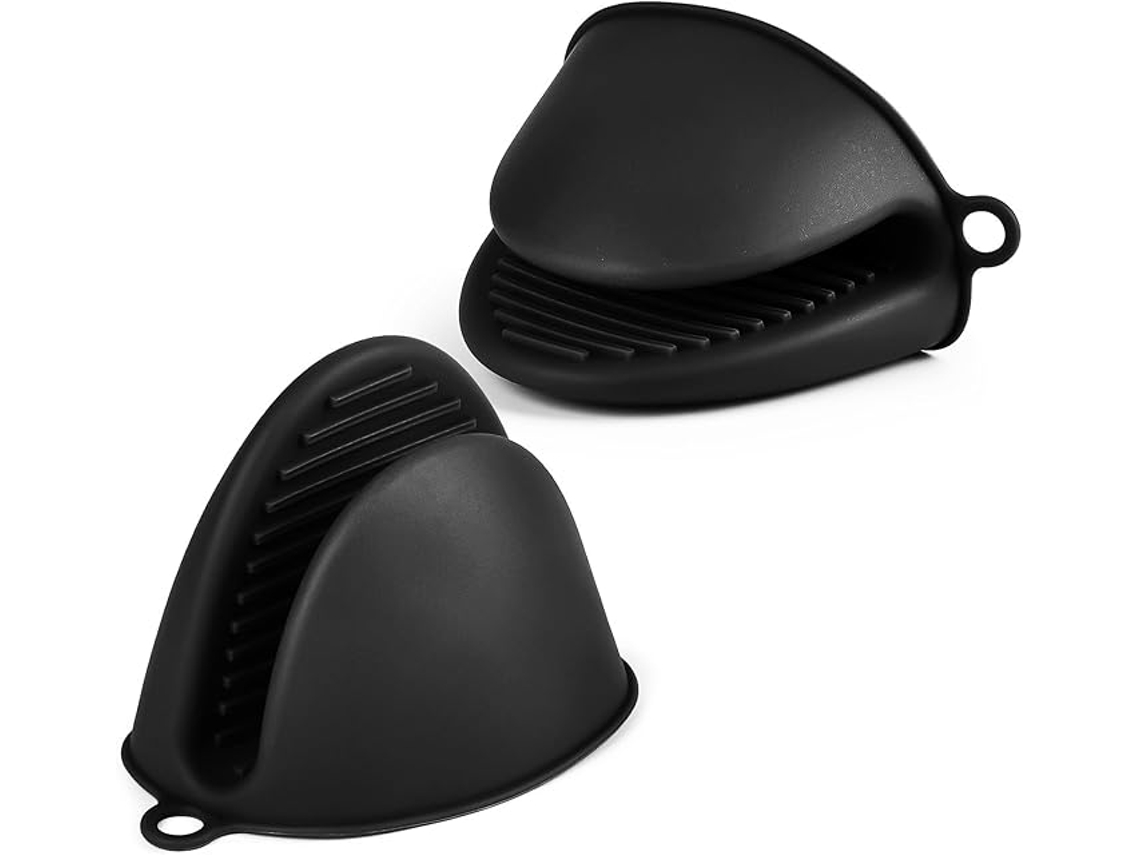 Par Luvas Forno Mini Silicone Resistentes Calor, Suporte Panelas Pequeno, Airfryer, Preto ZYBLSSBB