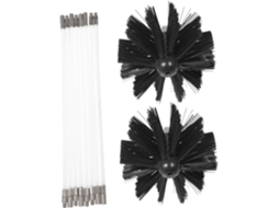 Kit Com 8 Escovas Multifuncionais Para Chaminé, 400x10mm, Com Hastes De Nylon Pretas Para Limpeza.