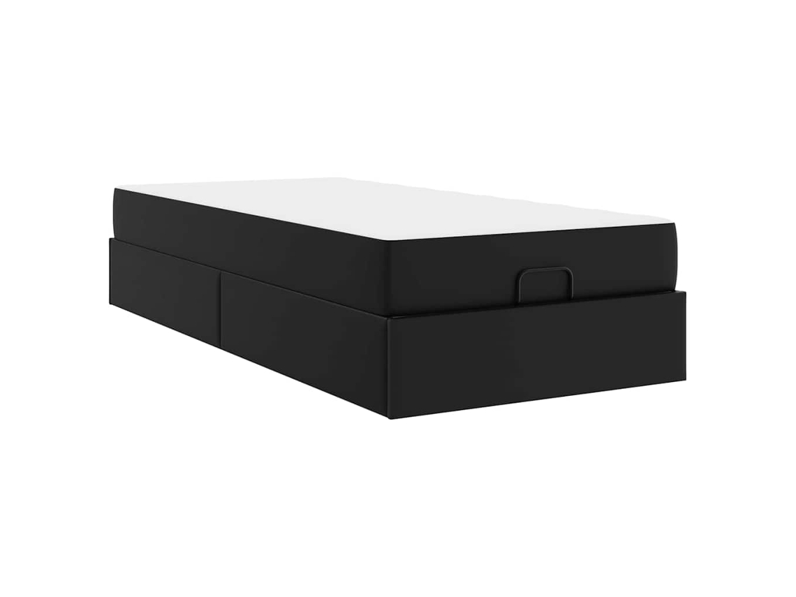 Conjunto 2 Cama Moderna Vidaxl Preto Pvc (90 X 190 Cm)