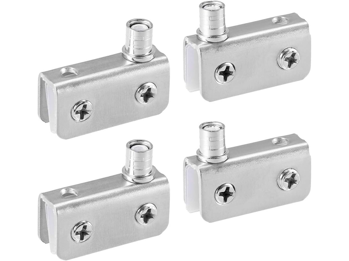 Conjunto De 2 Dobradiças Ajustáveis Para Porta Vidro, Grampo Em Aço Inoxidável, Clipe De Dobradiça Pivotante Para