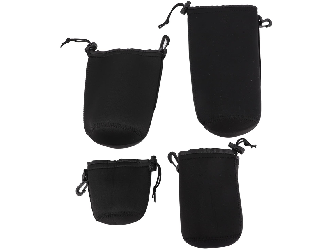 Protetores De Lente De Câmera Em Neoprene Preto, Pacote Com 4, Impermeáveis
