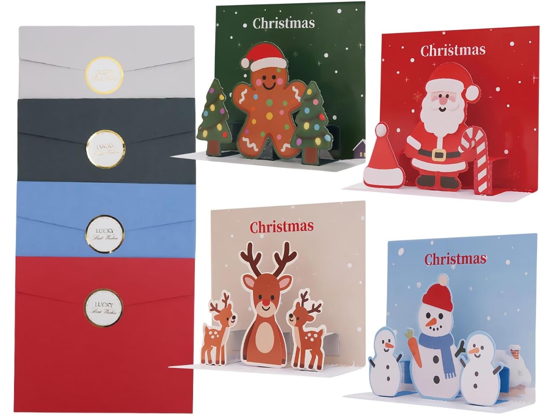 Cartes De Noël 4 Peças Com Envelopes