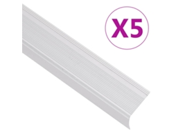Vidaxl Perfil P/ Escada Em Forma De L 5 Pcs Alumínio 100 Cm Prateado