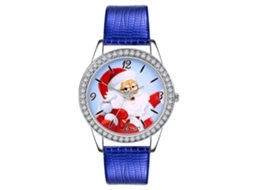 Relógio de Pulso Feminino Zhoulianfa com Strass, Mostrador Redondo, Quartzo, Azul