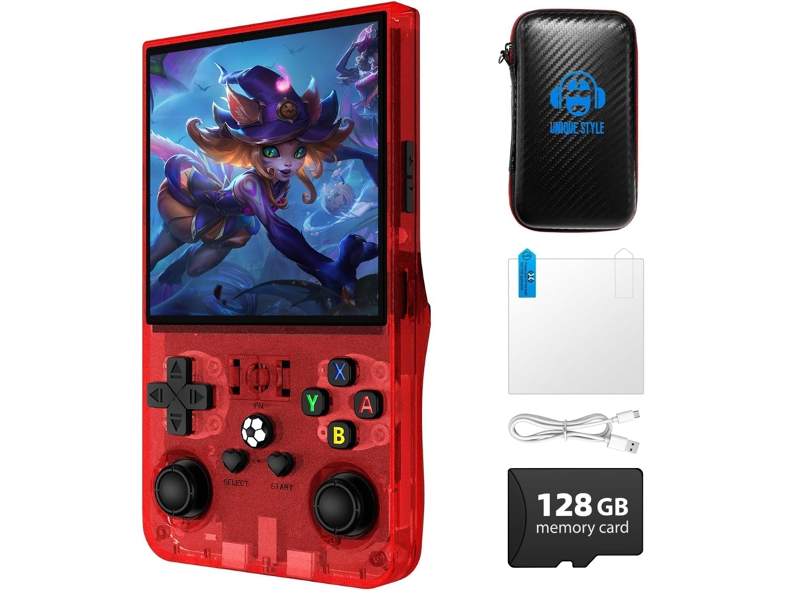 Console de Jogos Portátil R36s VONKELIOS com Tela 3,5 Polegadas, 20.000 Jogos