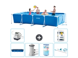 Intex Piscina Com Estrutura Retangular - 450x220x84 Cm - 7-peças S30267