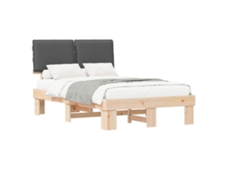 Estrutura de Cama com Cabeceira Estofada Cinza Escuro MAISON EXCLUSIVE