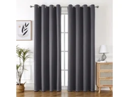 Cortinas Blackout 2 Pcs 200×140 Cm Isolantes Frio/calor Cinza-escuro Tommy01