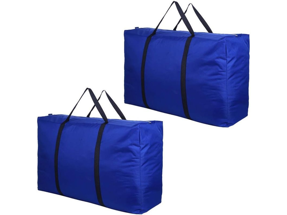 Bolsas Reutilizáveis Impermeáveis com Zíper para Viagens e Armazenamento, 2 Pack, Azul