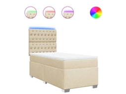 Box Spring Bed, Box Spring Beds Vidaxl Creme Tecido (90 X 190 Cm)