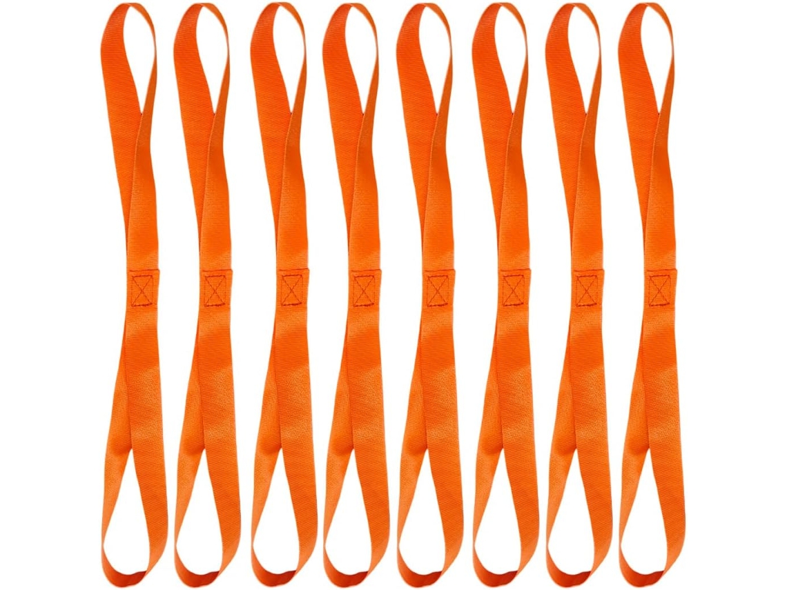Conjunto De 8 Peças, Cintas De Amarração, Cintas Com Anéis Duplos, Para Motocicletas, Quadriciclos, Utvs E Bicicletas, Laranja