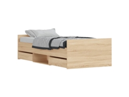 Bed Frame, Bed Frames Vidaxl Marrom Madeira Processada (90 X 200 Cm)