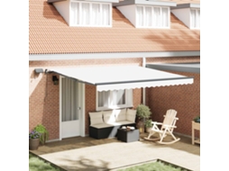 Vidaxl Toldo Retrátil Branco 400 × 300 Cm Tecido E Alumínio