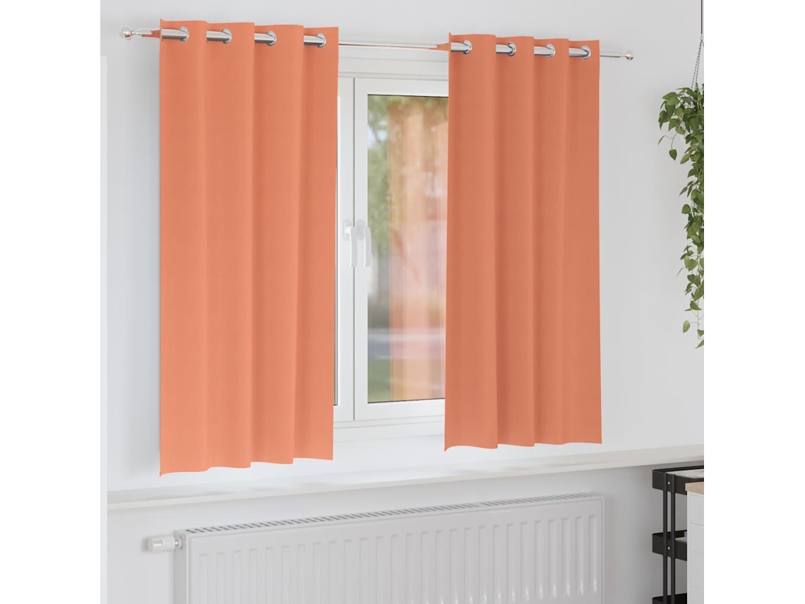 Vidaxl Cortinas Blackout Com Argolas 2 Pcs Terracota 175 X 140 Cm