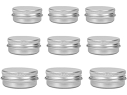 Conjunto De 9 Recipientes Redondos De Alumínio Recarregáveis, 10g/15g, Para Creme De Leite.