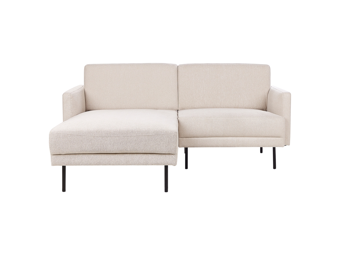 Sofá de esquina BELIANI Breda de Poliéster Creme 192x155x85