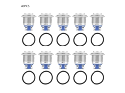 Interruptor De Botão Momentâneo De Metal 19mm 40pcs Impermeável Com Recarga Automática De Cabeça Alta 2 Pinos