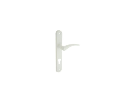 Conjunto De Maçaneta Alpertec Referência 862490 Alumínio Branco Dimensões 223x35mm Distância Entre Furos 195mm