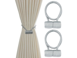 2026 ataduras de Cortinas Tejidas À Mão com Ímã Forte Cinza 2pcs para Decoração de Casa
