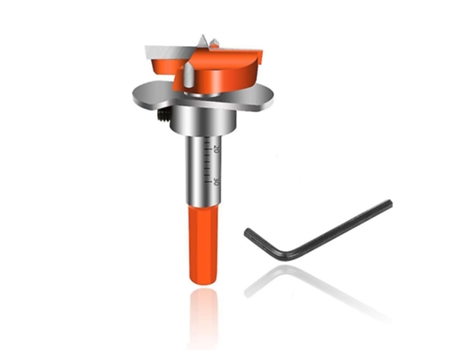 Conjunto de brocas de gabarito de dobradiça, broca Forstner de 35 mm ajustável com cabo hexagonal, broca de gabarito de furação de dobradiça oculta