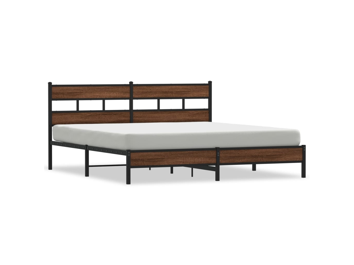 Bed Frame, Bed Frames Vidaxl Marrom Aço (180 X 200 Cm)