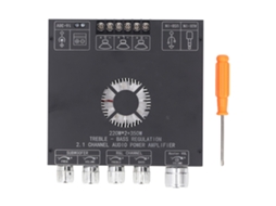 Módulo amplificador de potência TPA3255 de 2.1 canais com Bluetooth 5.1, entrada auxiliar, USB e placa de som, DC16-38V (sem marca)