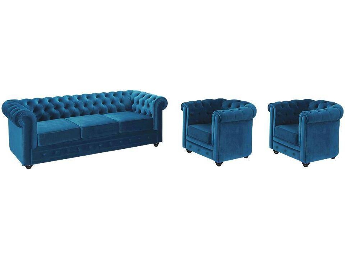 Conjunto Sofá E Poltrona Chesterfield