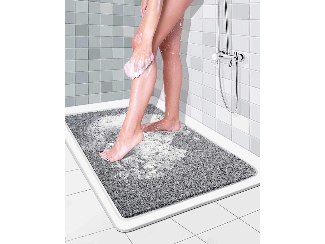 Tapete De Banho Antiderrapante De Espuma Para Ducha E Banheira, Antimofo, Pvc, Secagem Rápida, 40x60cm, Cinza
