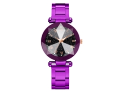 Relógio de Pulso Feminino de Liga Casual Simples Quartz Moda Mulher Roxo