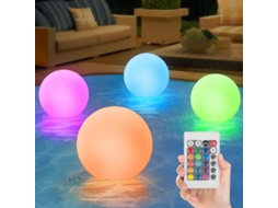 1 Unidade de Luzes para Piscina Externa com Controle Remoto, Luzes de Bola Rgb com 16 Cores Que Mudam, Luzes Flutuantes para Lago BRILVIBERA